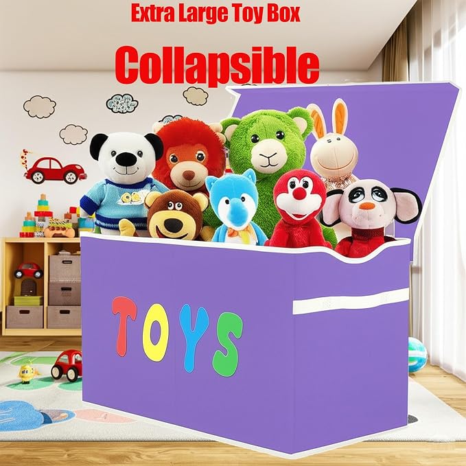 YOLOXO Toy Box Chest, Collapsible Sturdy Storage Bins - Image 6