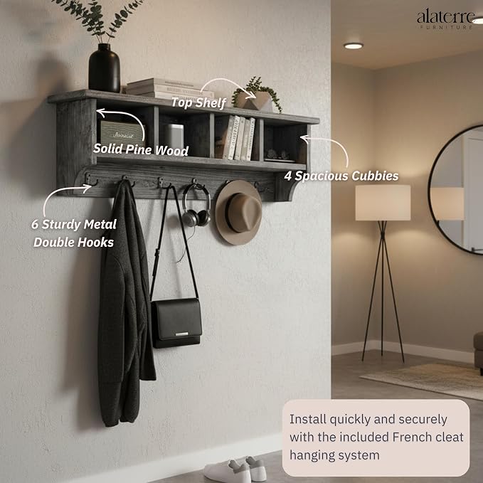 Pomona Solid Wood Entryway Coat Rack - Image 5