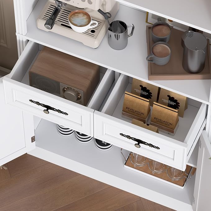 71.4" Tall Bookshelf with Drawers & Cabinet, 5-Tier Floor Standing Bookcase - Image 6