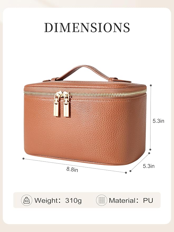 Cosmetic Bag, ROWNYEON Makeup Bag, Portable Makeup Train Case, Travel Toiletry - Image 5