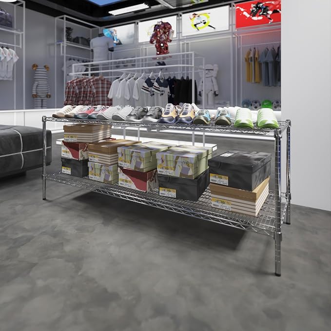 24" Deep x 72" Wide x 27" Height Wire Shelving Kit | 2-Tier | NSF Commercial - Image 2