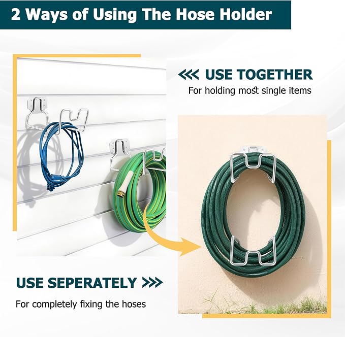 HaSteeL 18/0 Stainless Steel Garden Hose Holder Hook, Metal Wall Mount Hanger - Image 5