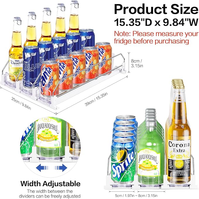 Drink Organizer for Fridge, Automatic Pusher Soda Can Dispenser for Refrigerator - Image 2