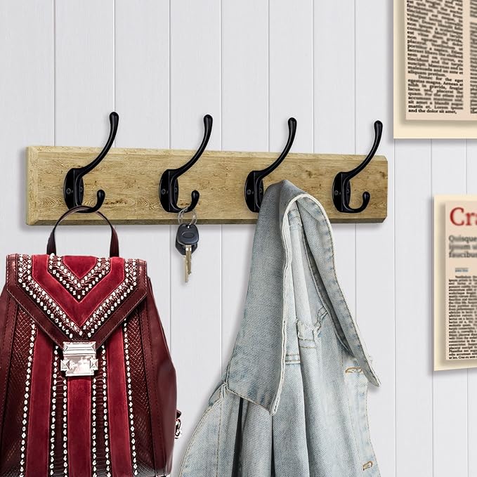 IBosins 30 Pack Heavy Duty Dual Coat Hooks Wall Mounted - Image 4
