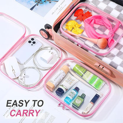 Sanwuta 6 Pcs Clear Hard Zipper Case Hard Plastic Zipper Pouches Transparent - Image 6