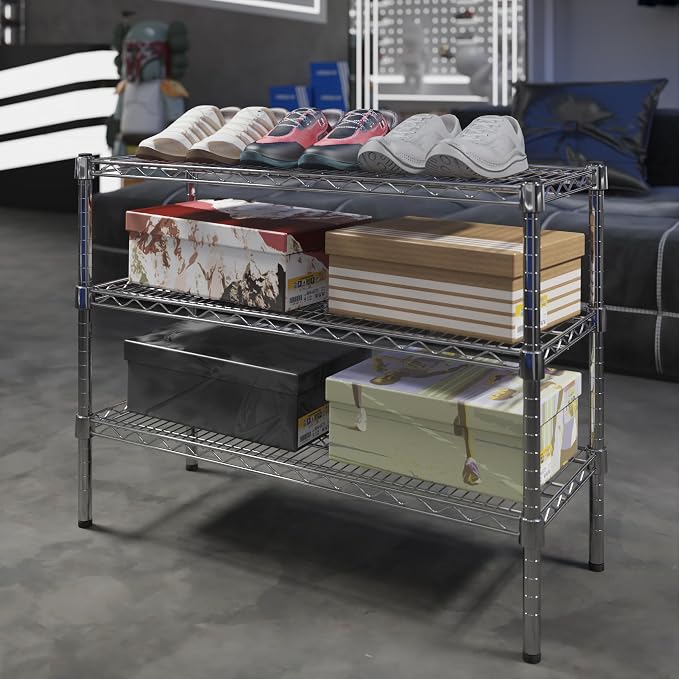 14" Deep x 36" Wide x 27" Height Wire Shelving Kit | 3-Tier | NSF Commercial - Image 2