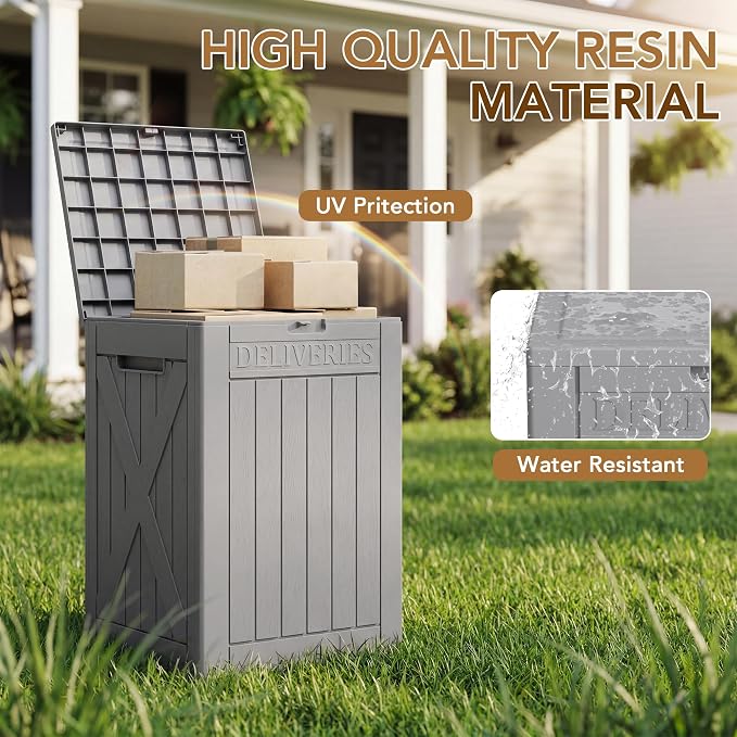 Lockable Outdoor Storage Box 52 Gallon, All-Weather Resin Deck Box - Image 4