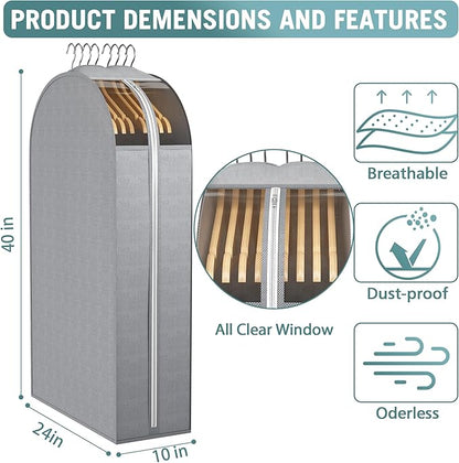 10" Gusseted Garment Bags for Hanging Clothes - Image 3