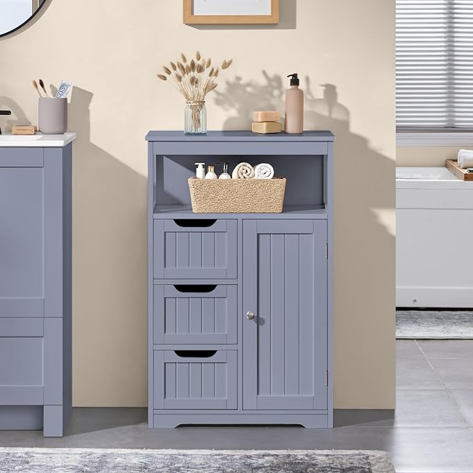 Yaheetech Bathroom Storage Cabinet, Wooden Bathroom Floor Cabinet - Image 2