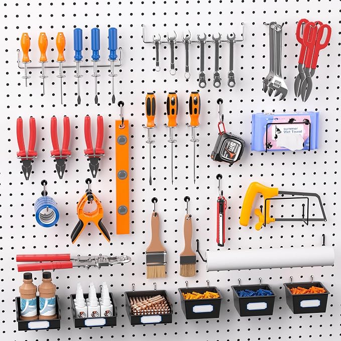 FRIMOONY Peg Board Organizer Accessories, Pegboard Hook Locks, - Image 7