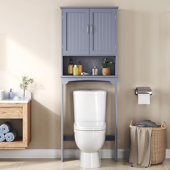Yaheetech Over the Toilet Storage Cabinet, Bathroom Organizer, Open Compartment - Image 2