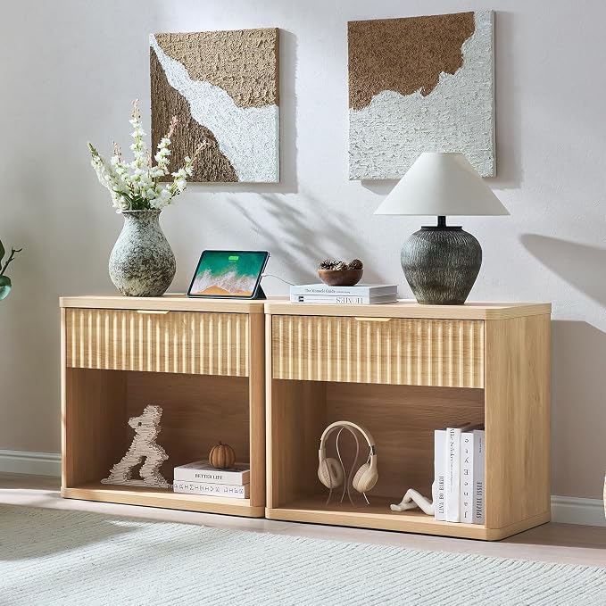 LEYAOYAO 31" Wide Fluted Nightstand - Image 8