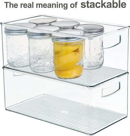 Hudgan 2 Pack Straight Sides Stackable Pantry Organizer Bins - Image 3