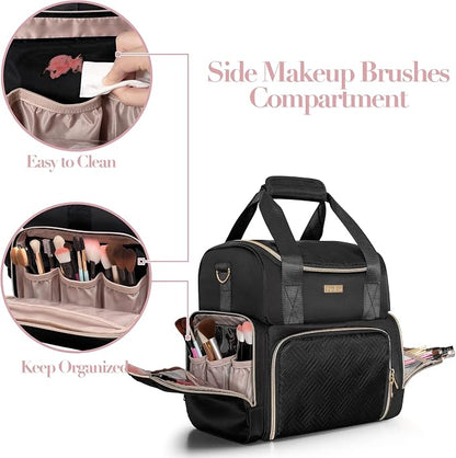 Large Cosmetic Bag with 3 Removable Case, Double Layer Travel Organizer with - Image 4