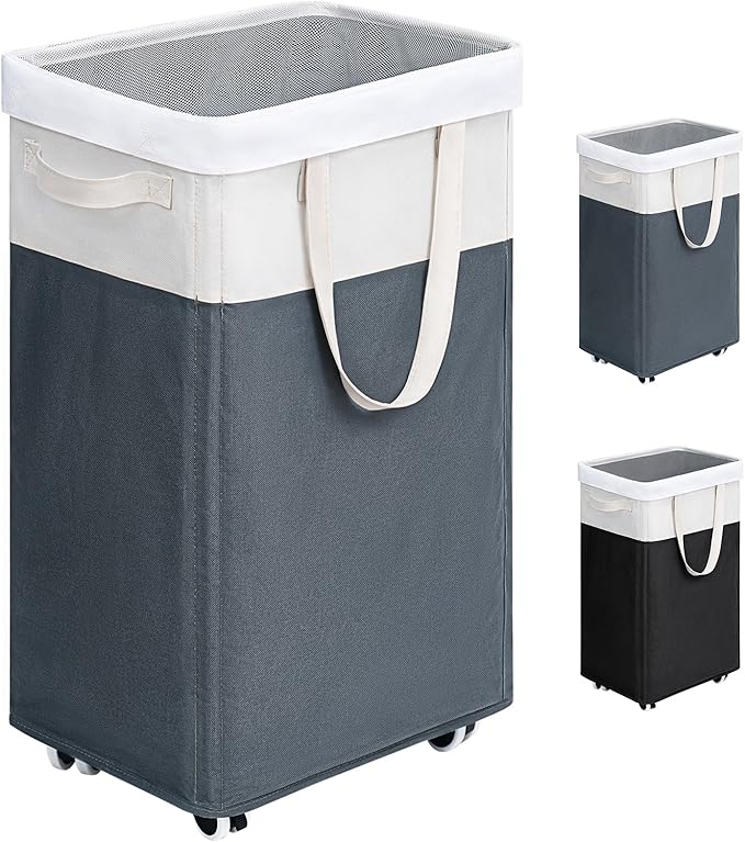 Goodpick Laundry Basket with Wheels, 75L Laundry Hamper by Goodpick