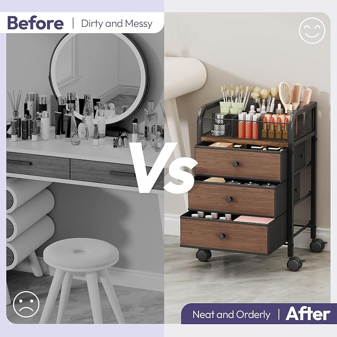SWTYMIKI Rolling Makeup Organizer Cart - Image 3