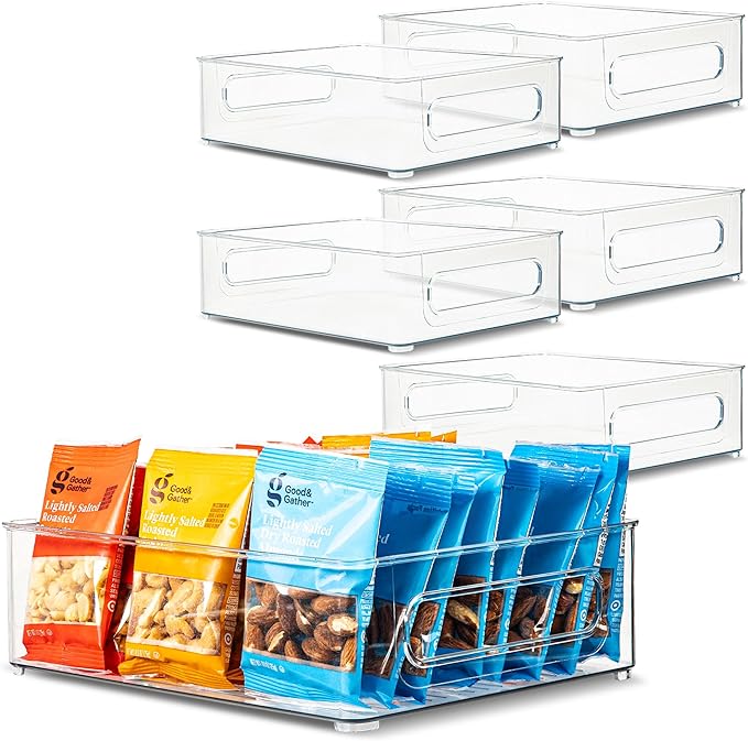 primebox Plastic Food Storage 6 Pack Clear Container Bin by primebox