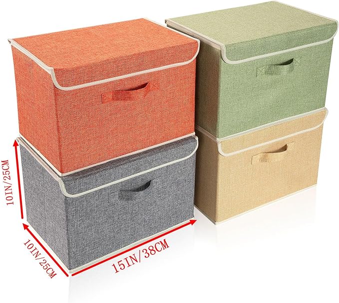 Storage Bins with Lid, Foldable Clothing Storage Box case with Handle - Image 8