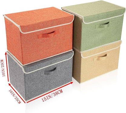 Storage Bins with Lid, Foldable Clothing Storage Box case with Handle - Image 8
