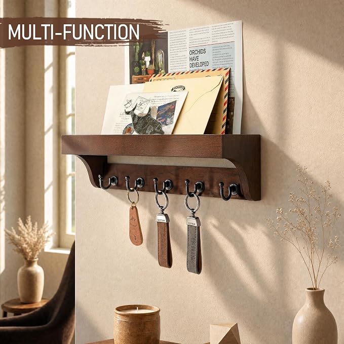Walnut Wood Key Holder Wall Mount - Image 4