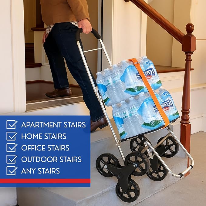 Shopping Cart, Super Loading Stair Climber 220 lbs Capacity Grocery Foldable - Image 8
