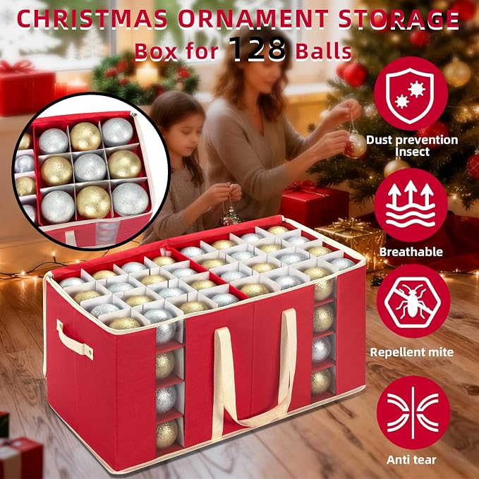 DIMESHY Large Christmas Ornament Storage Box - Image 2