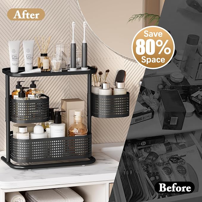 KINGRACK Bathroom Counter Organizer, 3 Tier Rotating Vanity Bedroom Storage - Image 3