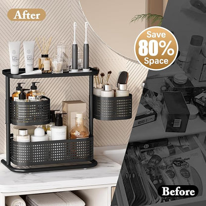 KINGRACK Bathroom Counter Organizer, 3 Tier Rotating Vanity Bedroom Storage - Image 3