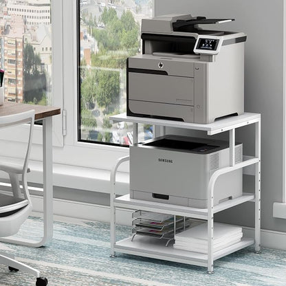 White Printer Stand, 23.6 x18.9 x 30 Inches Big Size Printer Table by Fannova