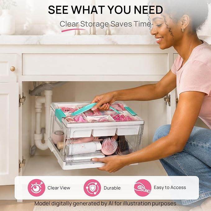 Vtopmart 24 QT Clear Plastic Craft Organizers and Storage Box - Image 6