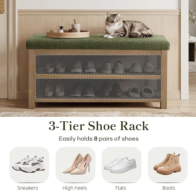 Zihanhome 2 Tier Shoe Rack Bench - Image 6