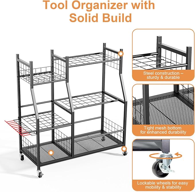 Garden Tool Organizer with Wheels - Image 4