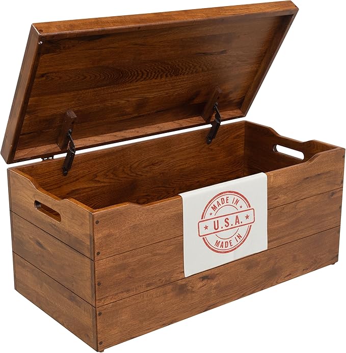 Amish Made Wooden Storage Chest Trunk Box by HopeWoodworking