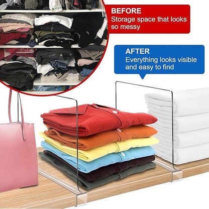 Acrylic Shelf Dividers for Closet Organization 16Pack Closet Shelf Divider - Image 4
