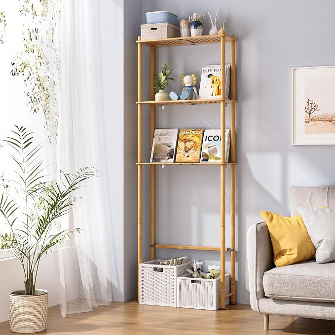 AmazerBath Bamboo Over The Toilet Storage Shelf, 3-Tier Bathroom Over Toilet - Image 7