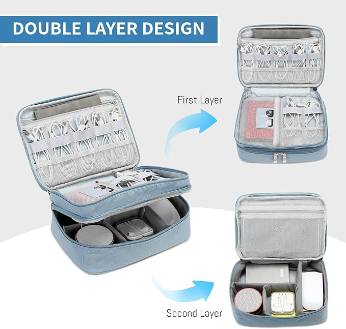 Lanola Electronic Organizer, Travel Cable Organizer Bag Pouch Electronic - Image 4
