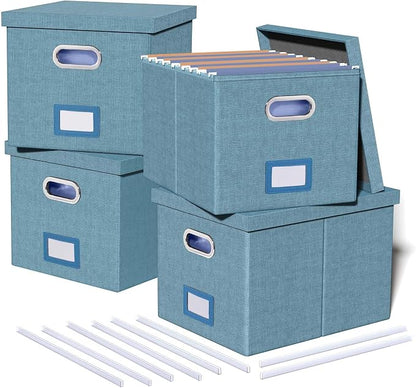 4 Pack File Storage Organizer, Document Organizer, Portable File Box by Oterri