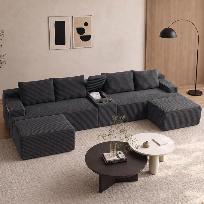GNIXUU 140.6" Oversized U Shaped Boneless Sectional Couches - Image 7