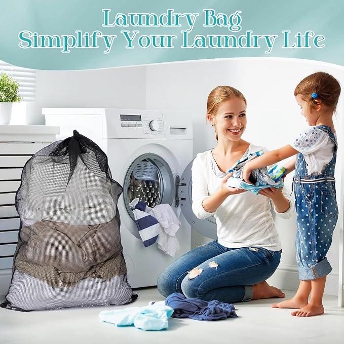 Aliceset 4 Pcs 24 x 36 Inches Mesh Laundry Bags - Image 5