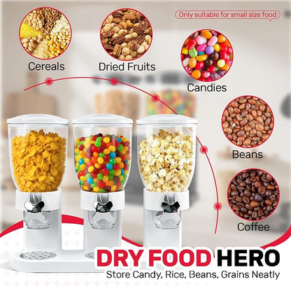 Triple Cereal Dispenser Countertop 2L, Airtight Cereal Containers Storage - Image 6