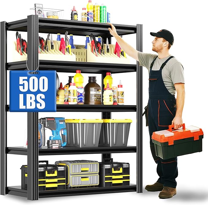 63" H Heavy Duty Garage Shelving 3000LBS Storage Shelves Adjustable 5 Tier by EKJOfficials