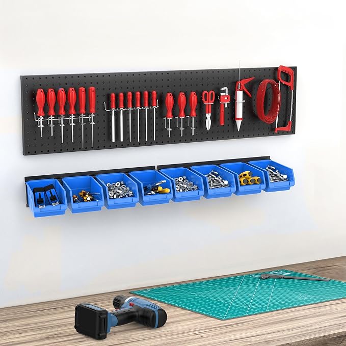 TORACK Wall-Mounted Storage Bins, 16 Plastic Bins - Image 2