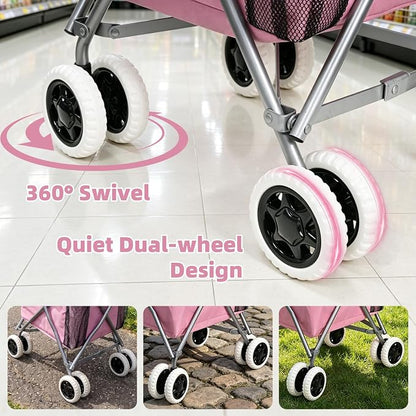 Shopping Carts for Groceries Foldable Rolling Trolley - Image 2