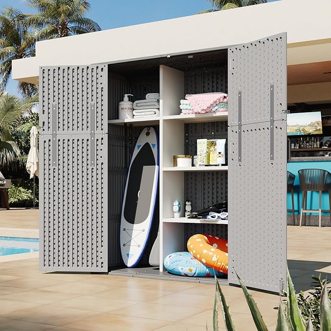 Aoxun 61 Cu.Ft Outdoor Storage Shed, Widened Outdoor Storage Cabinet Waterproof by Aoxun