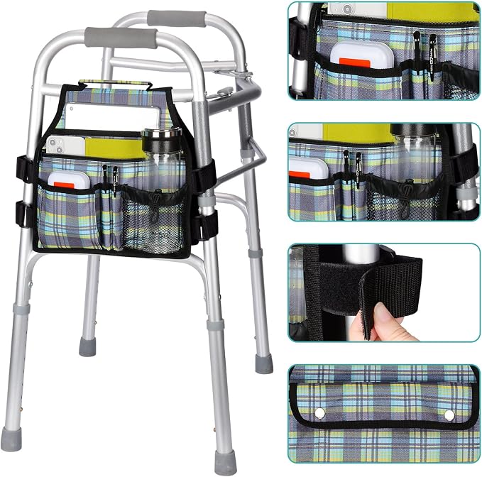 supregear Side Walker Bag, Walker Accessories Bag w/Cup Holder, Folding Walker - Image 4