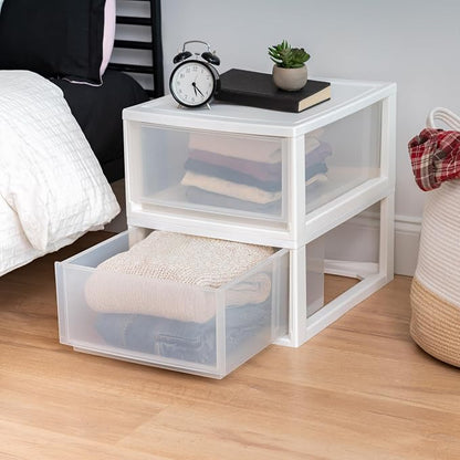 IRIS USA 30 Qt. Plastic Drawer Storage Organizer Stacking Drawers, Stackable - Image 8