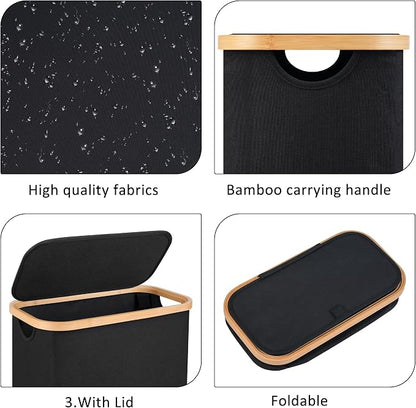 60L Slim Laundry Hamper, Laundry Basket - Image 2