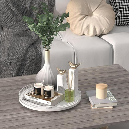 13" Oak Wood Decorative Tray for Home Decor, Tray for Coffee Table Decor - Image 2