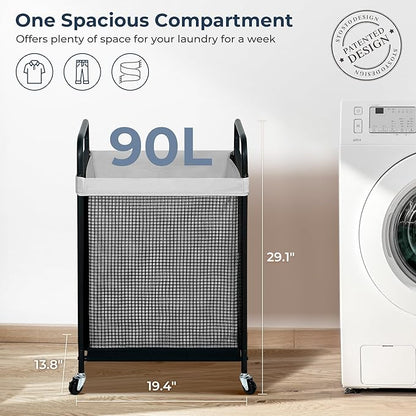 STO STO Laundry Hamper, 90L Rolling Laundry Sorter Cart - Image 4