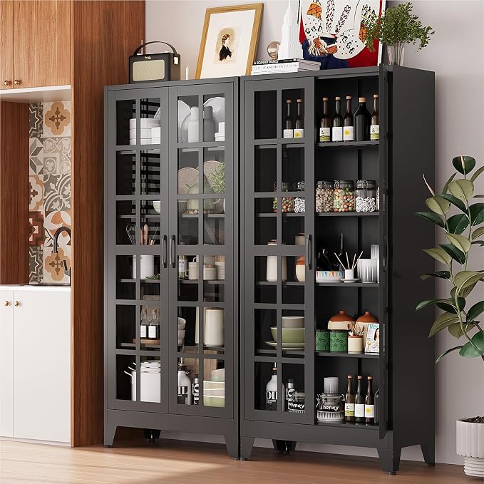 COFaR 71" Black Metal Pantry Cabinet by COFAR